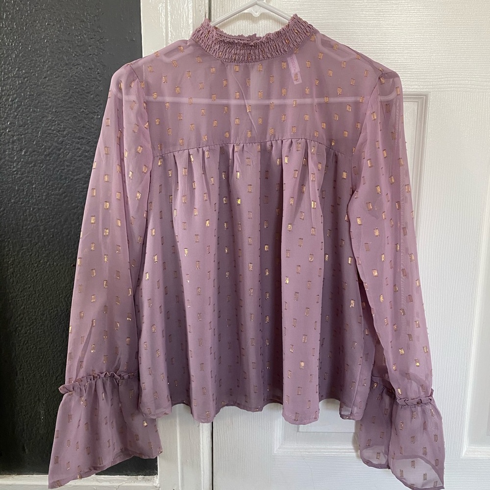 Purple blouse with gold specks